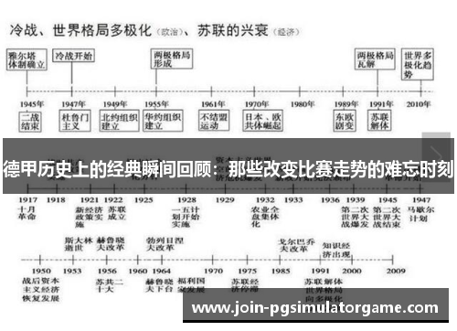 德甲历史上的经典瞬间回顾：那些改变比赛走势的难忘时刻