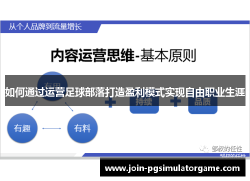 如何通过运营足球部落打造盈利模式实现自由职业生涯