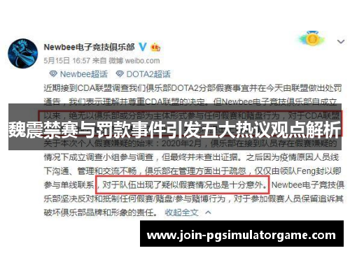 魏震禁赛与罚款事件引发五大热议观点解析